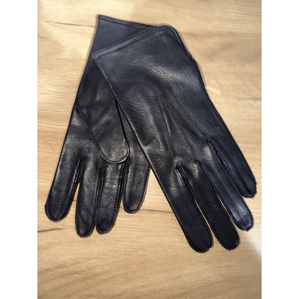 Fownes Womens VTG Dark Brown Wrist Length Leather Gloves Sz 8.5 Unlined NWOT F